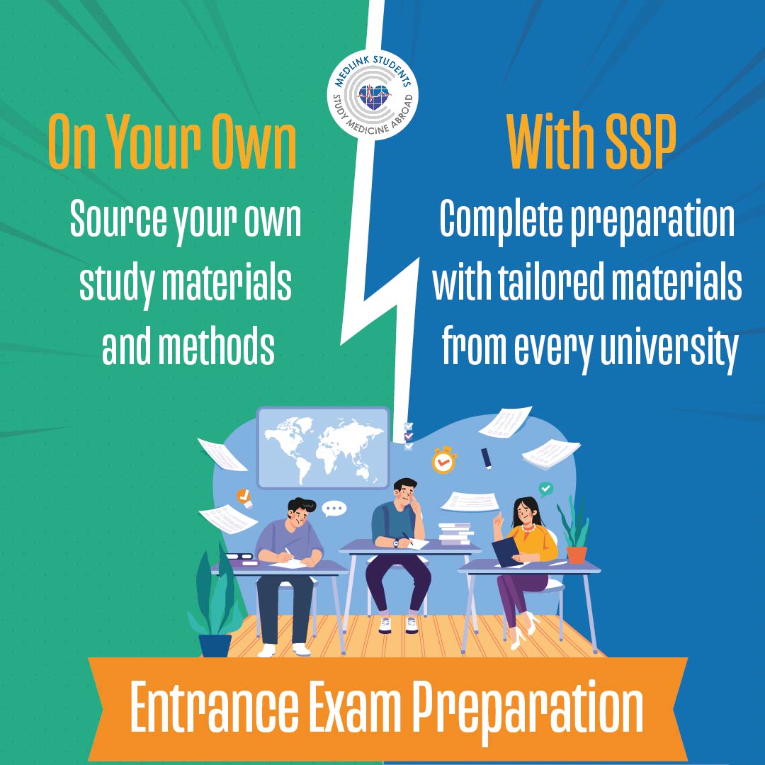 Students studying for entrance exams with structured preparation support from the SSP.